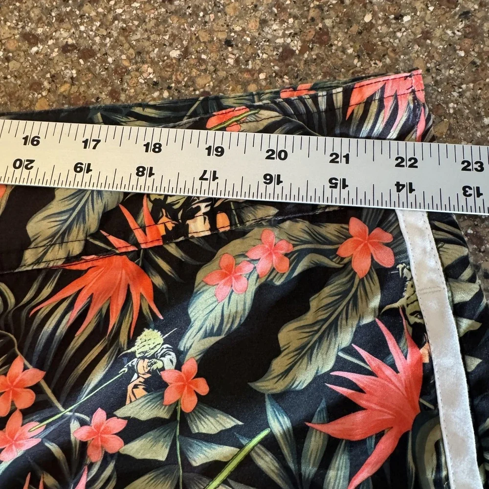 Star Wars Mens Swim Trunks 3XL Black Tropical Yoda Floral Board Shorts Beachwear